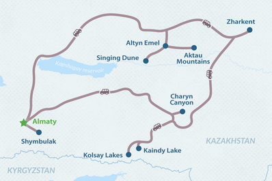 7-day Golden Rings of Seven Rivers Jeep Tour Map