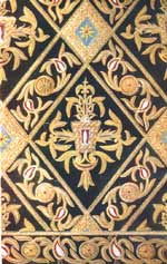 Detail of Man's robe Darham. Fragment. Silk velvet, gold embroidery. 1898-1900.