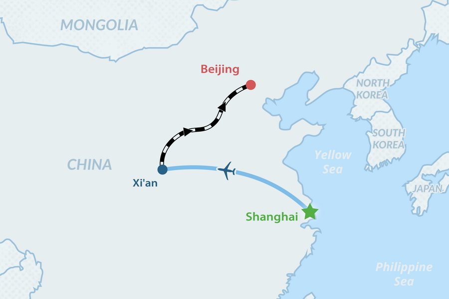 8-day China Small Group Tour 2026 Map