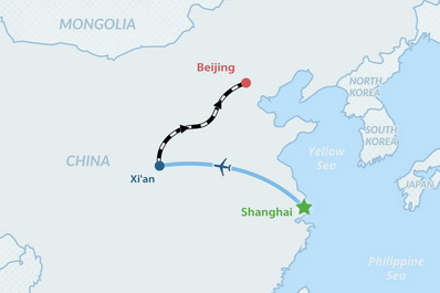 8-day China Small Group Tour 2026 Map