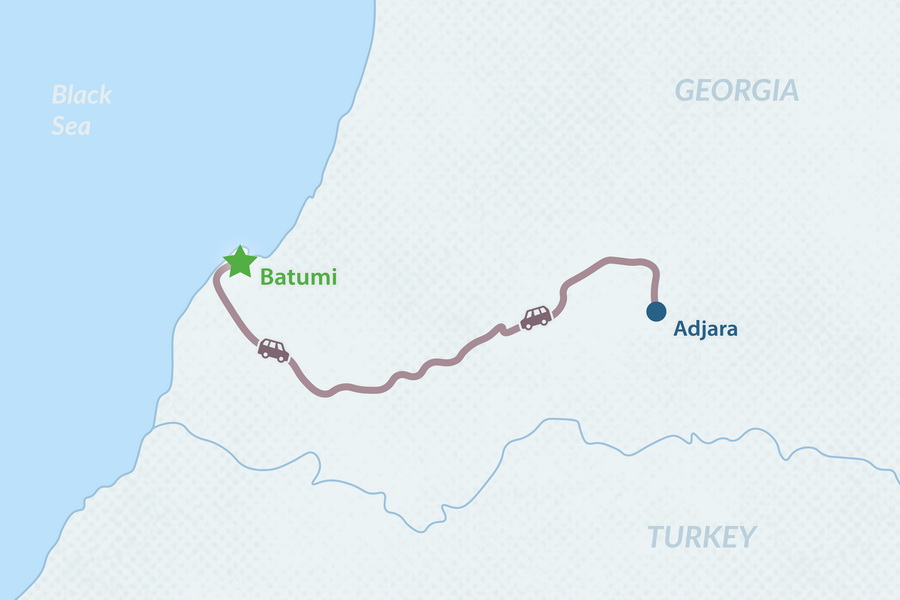 One-day Mountain Adjara Tour from Batumi Map