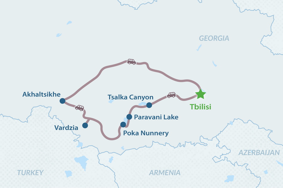 Two-day Samtskhe-Javakheti Tour Map