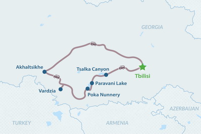 Two-day Samtskhe-Javakheti Tour Map
