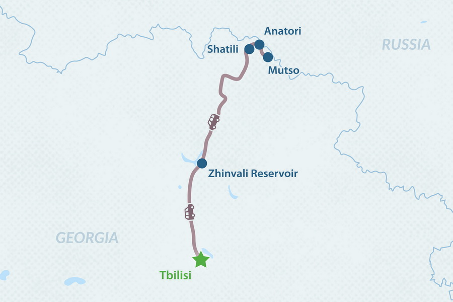 Two-day Tour to Shatili and Mutso Map