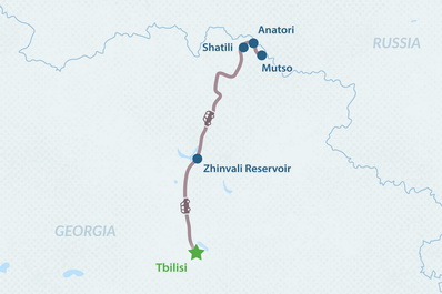 Two-day Tour to Shatili and Mutso Map