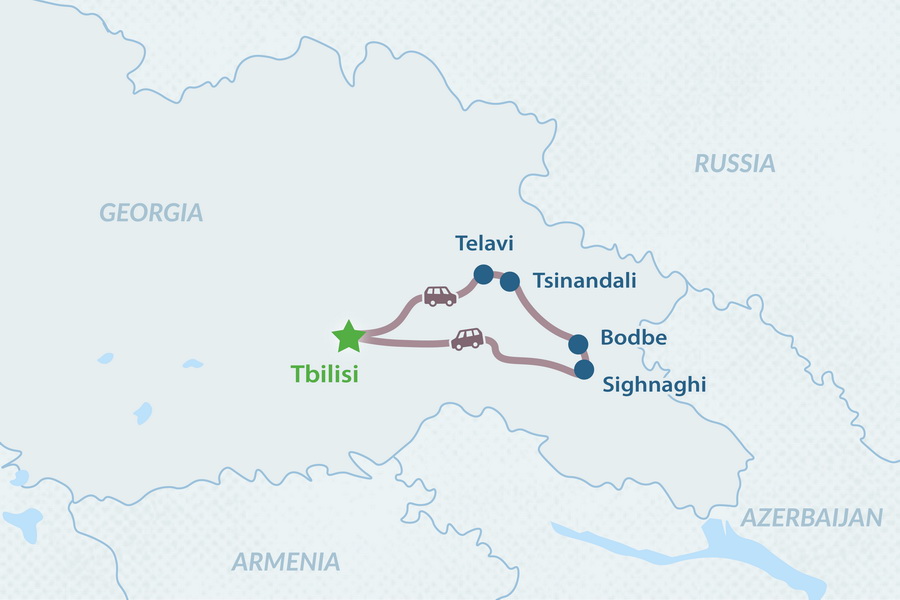 3-day Tbilisi and Kakheti Tour Map
