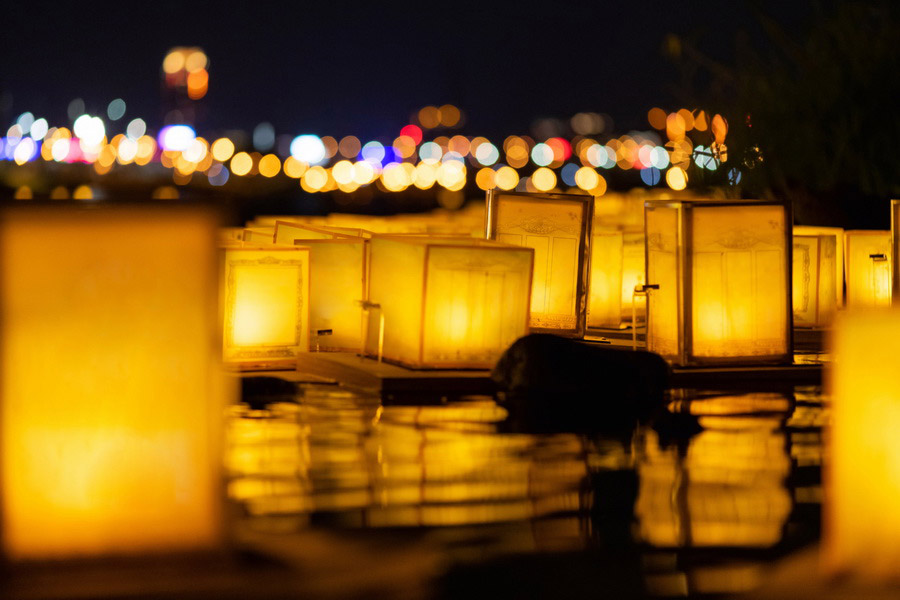 Lanterns Floating, Lake Kawaguchi, Obon Festival