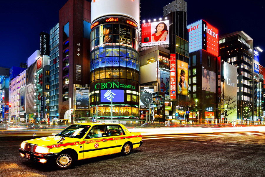 Taxi, Ginza, Tokyo