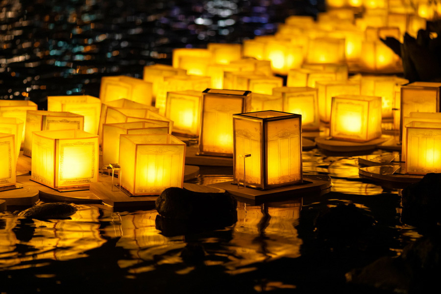 Paper Lanterns Floating Down the River