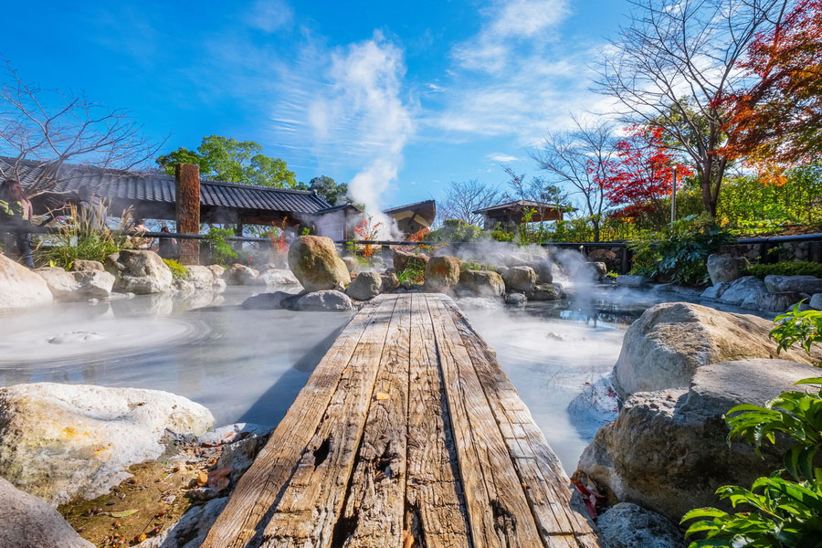 Oniishibozu Jigoku Hot Spring in Beppu, Oita, Japan