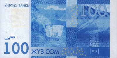 100 kyrgyz som, back