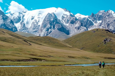 Hiking to Kel-Suu Lake