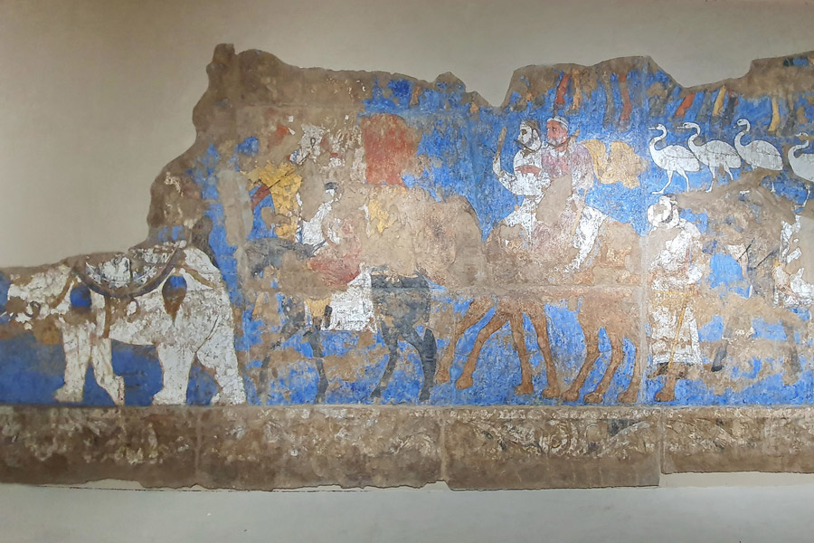 Fresco in Afrasiab Museum, Samarkand