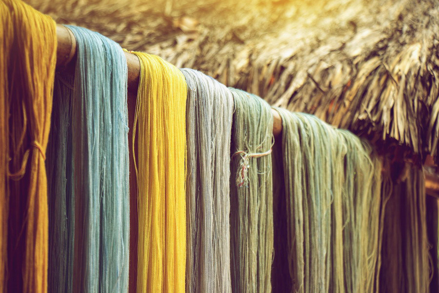 絹織物の染色