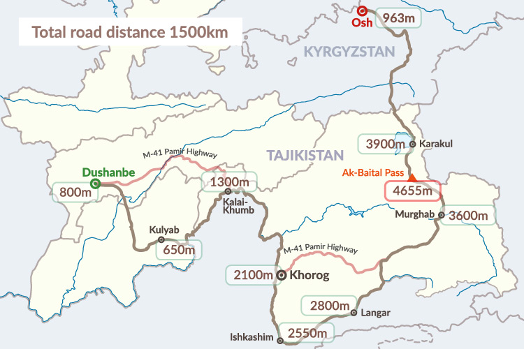 Pamirs Mountains Map   Pamir Highway 