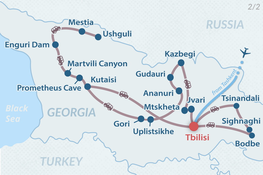 Mapa del itinerario