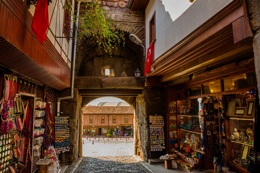 Old Bazaar Street near Ankara Castle, Shopping in Ankara