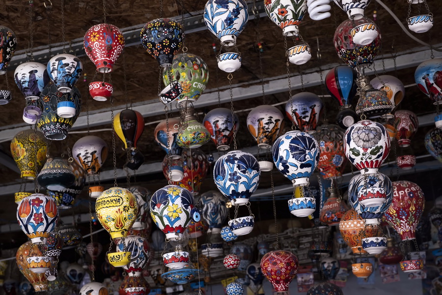 Ceramic Hot Air Balloons in a Souvenir Store, Cappadocia, Turkey