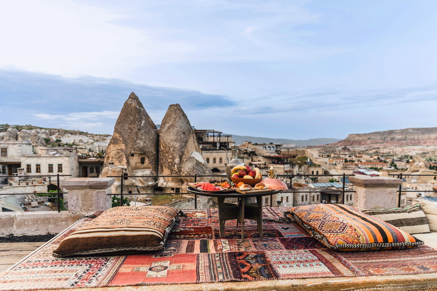 Traditional Cafe on the Rooftop, Cappadocia, Turkey