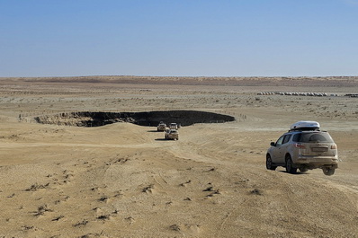 Road to Darvaza Gas Crater