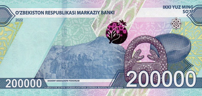 200000 uzbek sum, back