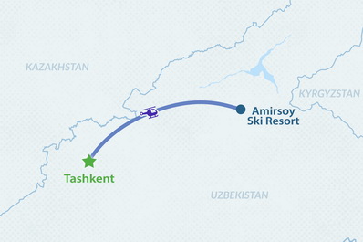 One-day Helicopter Tour to the Amirsoy Ski Resort Map